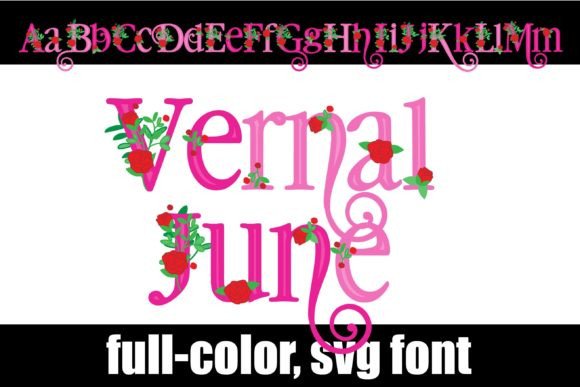 Vernal June: A Flourished Pink Font with Floral Charm